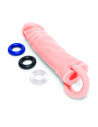 SIZE UP SILICONE REALISTIC PENIS EXTENDER WITH BALL LOOP FLESH