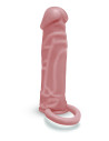 SIZE UP SILICONE REALISTIC PENIS EXTENDER WITH BALL LOOP TAN