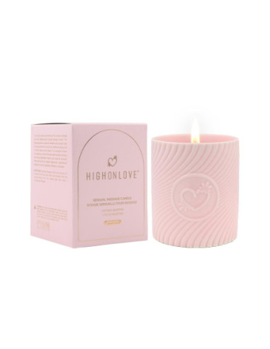HIGH ON LOVE PINK MASSAGE CANDLE LITCHI MARTINI 220ML