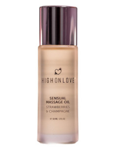 HIGH ON LOVE MASSAGE OIL STRAWBERRIES AND CHAMPAGNE MINI 30 ML 2
