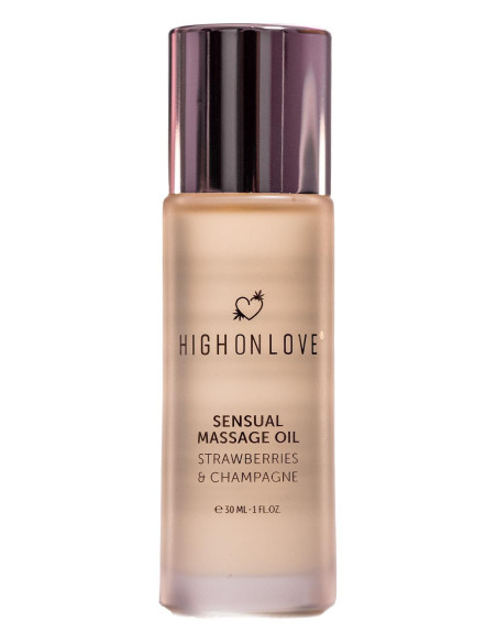 HIGH ON LOVE MASSAGE OIL STRAWBERRIES AND CHAMPAGNE MINI 30 ML