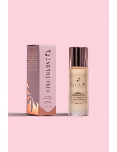 HIGH ON LOVE MASSAGE OIL STRAWBERRIES AND CHAMPAGNE MINI 30 ML
