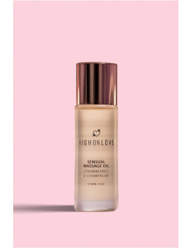 HIGH ON LOVE MASSAGE OIL STRAWBERRIES AND CHAMPAGNE MINI 30 ML