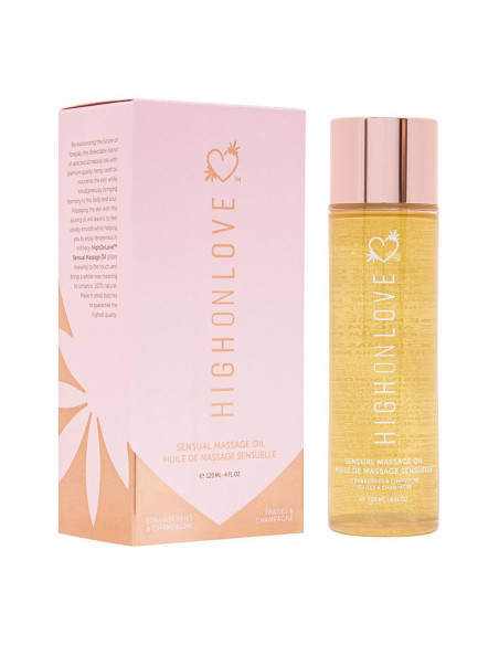 HIGH ON LOVE MASSAGE OIL STRAWBERRIES AND CHAMPAGNE 120ML