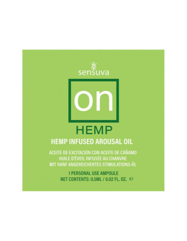 SENSUVA ON HEMP AROUSAL OIL 75 PIECE SINGLE USE AMPOULE TUB