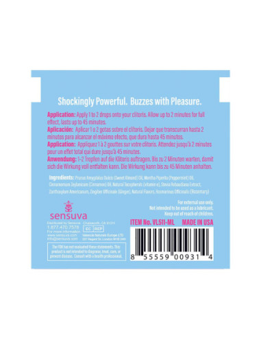 SENSUVA ON ICE AROUSAL OIL 75 PIECE SINGLE USE AMPOULE TUB