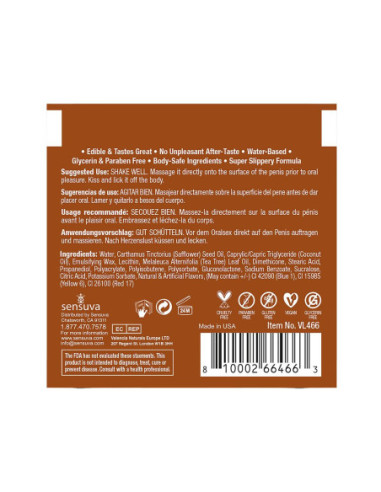 SENSUVA LIC-O-LICIOUS ORAL DELIGHT CREAM SALTED CARAMEL 6 ML