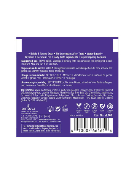 SENSUVA LIC-O-LICIOUS ORAL DELIGHT CREAM BLUEBERRY MUFFIN 6 ML