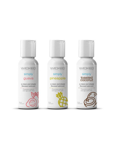 WICKED SIMPLY TROPICAL TRIO WATERBASED LUBRICANT 3X30ML