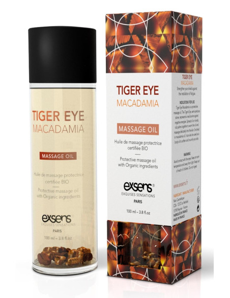 EXSENS ORGANIC MASSAGE OIL TIGER EYE MACADAMIA  100ML