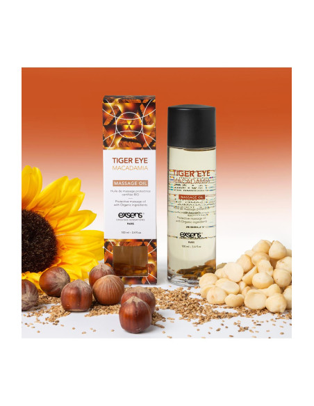 EXSENS ORGANIC MASSAGE OIL TIGER EYE MACADAMIA  100ML