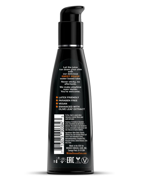 WICKED AQUA SWEET PEACH FLAVORED LUBRICANT 120ML