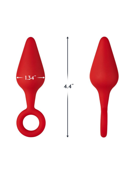 FORTO F-10 SILICONE PLUG W/ PULL RING MEDIUM RED