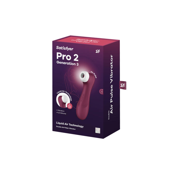 SATISFYER PRO 2 GENERATION 3
 WITH LIQUID AIR  WINE RED