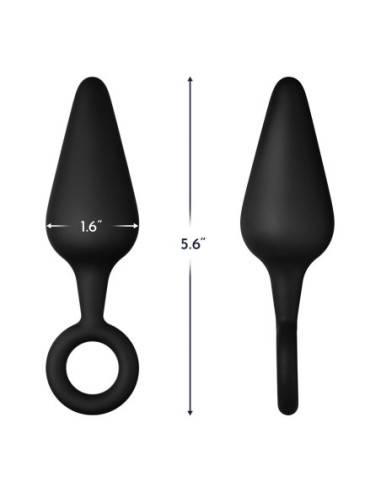 FORTO F-10 SILICONE PLUG W/ PULL RING LARGE BLACK