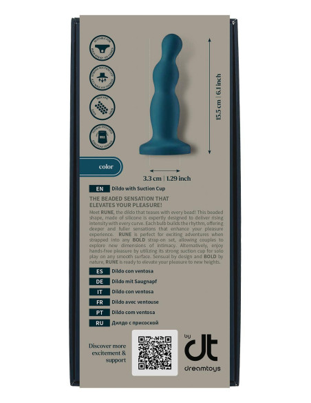 BOLD. RUNE  DILDO WITH SUCTION CUP RUNE  WITH 6 INCH DILDO