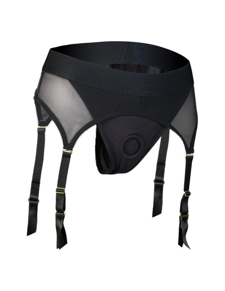 BOLD. VAIL STRAP-ON GARTER THONG WITH DILDO, M