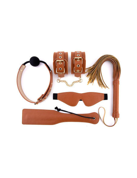 BLAZE ELITE BDSM SET COGNAC VEGAN LEATHER