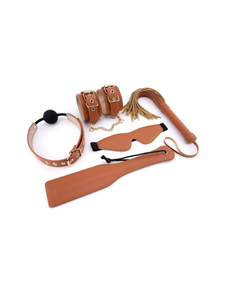 BLAZE ELITE BDSM SET COGNAC VEGAN LEATHER
