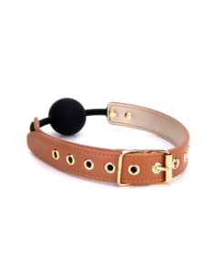 BLAZE ELITE BALL GAG COGNAC VEGAN LEATHER