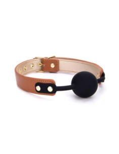 BLAZE ELITE BALL GAG COGNAC VEGAN LEATHER 2