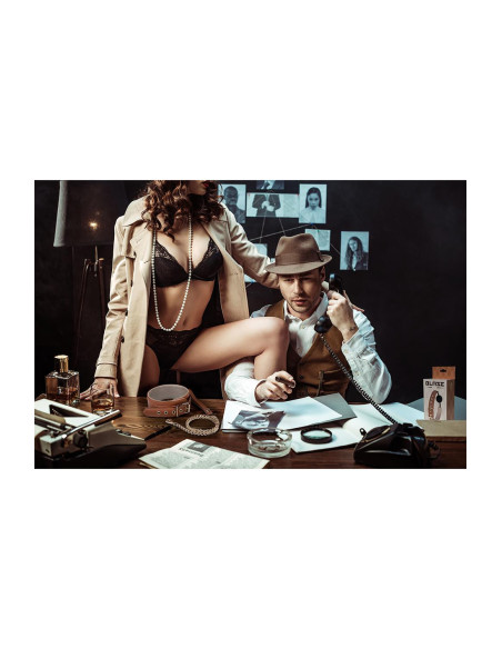 BLAZE ELITE COLLAR AND CHAIN COGNAC VEGAN LEATHER