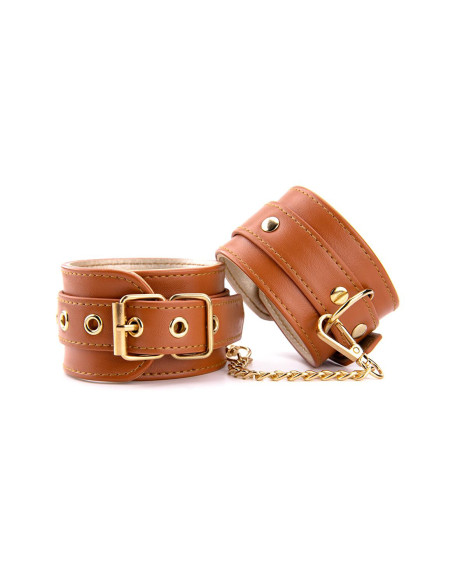 BLAZE ELITE HAND CUFFS COGNAC VEGAN LEATHER