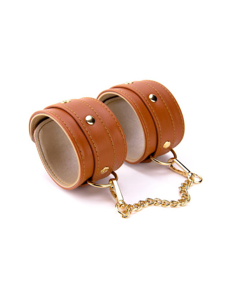 BLAZE ELITE HAND CUFFS COGNAC VEGAN LEATHER