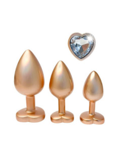 GLEAMING LOVE PEARL GOLD PLUG SET 2