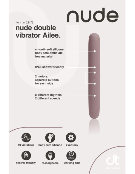 NUDE AILEE DOUBLE VIBRATOR - TRAVELSIZE