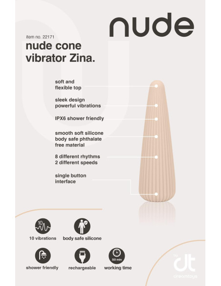 NUDE ZINA CONE VIBRATOR - TRAVELSIZE