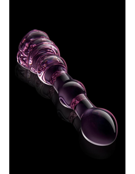 GLAZE GLASS ROSEBUD BEADED DILDO