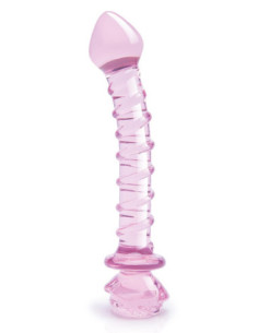 GLAZE GLASS ROSEBUD SPIRAL G-SPOT DILDO