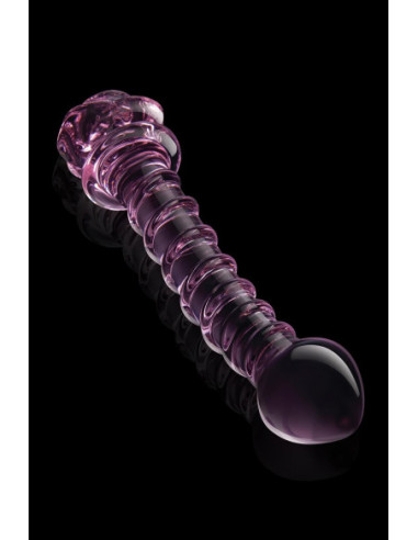 GLAZE GLASS ROSEBUD SPIRAL G-SPOT DILDO
