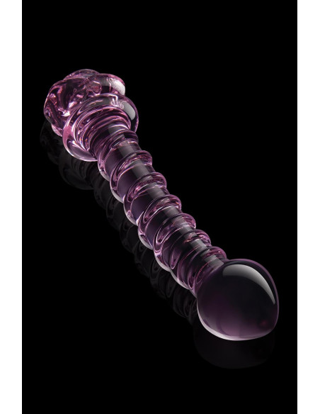 GLAZE GLASS ROSEBUD SPIRAL G-SPOT DILDO