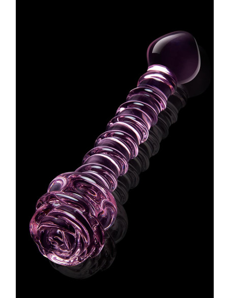 GLAZE GLASS ROSEBUD SPIRAL G-SPOT DILDO