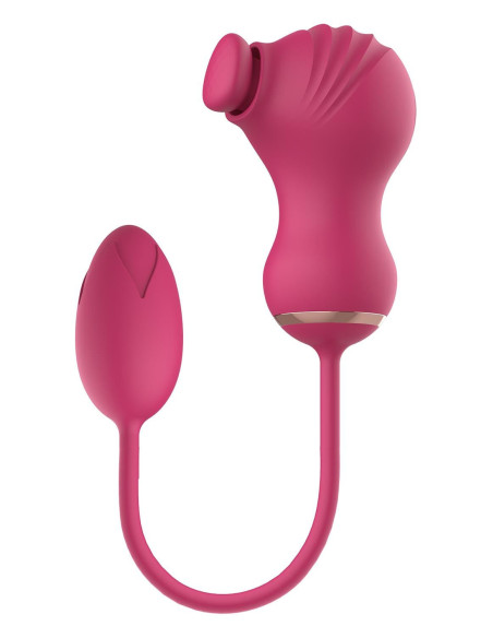 ESSENTIALS FLEXIBLE DUAL STIMULATOR AND VIBRATING EGG PINK