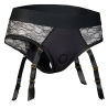 BOLD. REVA STRAP-ON GARTER BRIEF WITH DILDO, L