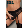 BOLD. REVA STRAP-ON GARTER BRIEF WITH DILDO, L