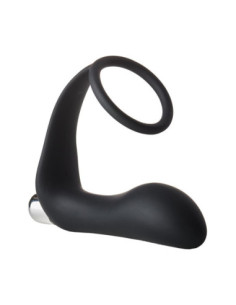 FANTASSTIC VIBRATING ANAL PLUG WITH COCKRING BLACK