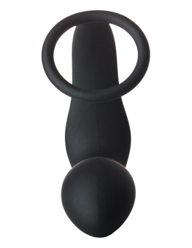 FANTASSTIC VIBRATING ANAL PLUG WITH COCKRING BLACK