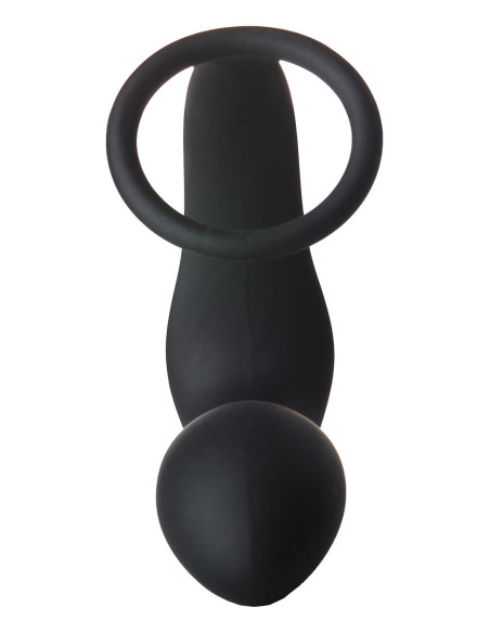 FANTASSTIC VIBRATING ANAL PLUG WITH COCKRING BLACK
