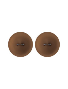 PEEKABOOS SILICONE PIERCED NIPPLE COVERS, BROWN