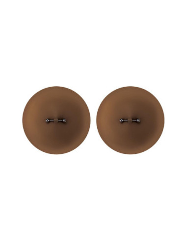 PEEKABOOS SILICONE PIERCED NIPPLE COVERS, BROWN