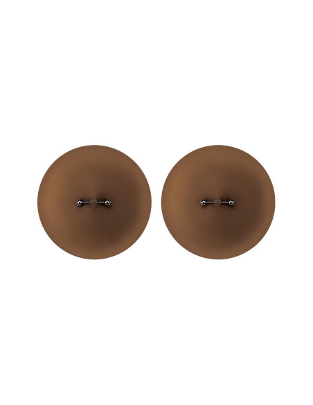 PEEKABOOS SILICONE PIERCED NIPPLE COVERS, BROWN