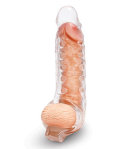 SIZE UP CLEAR VIEW STUDDED PENIS EXTENDER WITH BALL LOOP 2