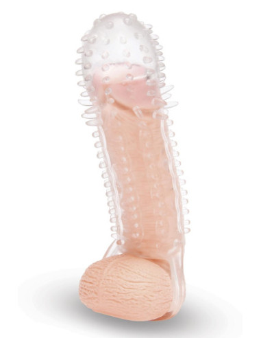 SIZE UP CLEAR VIEW TEXTURED PENIS EXTENDER WITH BALL LOOP