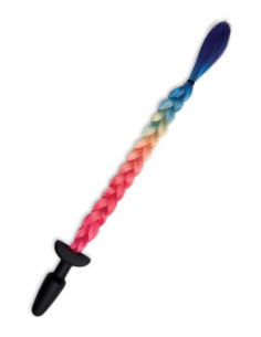 WHIPSMART 4.9 INCH SILICONE PLUG WITH PLAY TAILS RAINBOW TAIL 2