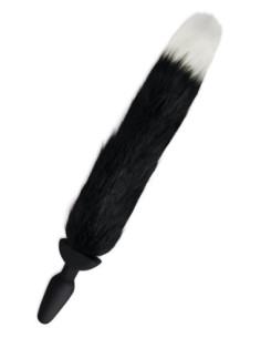 WHIPSMART 4.9 INCH SILICONE VIBRATING PLUG WITH 14 INCH BLACK INDOGO FOX TAIL 2
