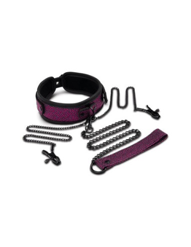 WHIPSMART DRAGONS LAIR COLLAR, LEASH & NIPPLE CLIPS SET